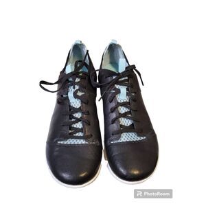 Clarks Women 8.5 Tri Active Trigenic Black Leather Sneaker Shoes